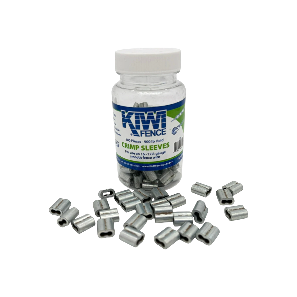 Kiwi Fence Crimp Sleeves - Gritted  C23 & C2L (12 1/2 Ga. Smooth Wire) 100pk